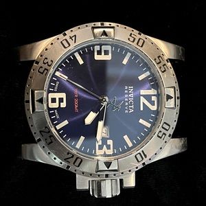 Invicta 50mm Reserve Blue Dial Polyurethane Watch